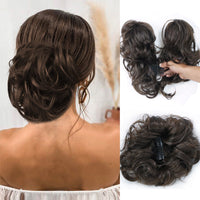 Messy Clip-in Bun with Side Clip – Elina-Dark brown-State of Style