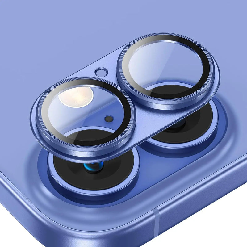 Metal Camera Lens Protector with Tempered Glass for iPhone – 1+1 FREE-Blue-For iPhone 14-State of Style