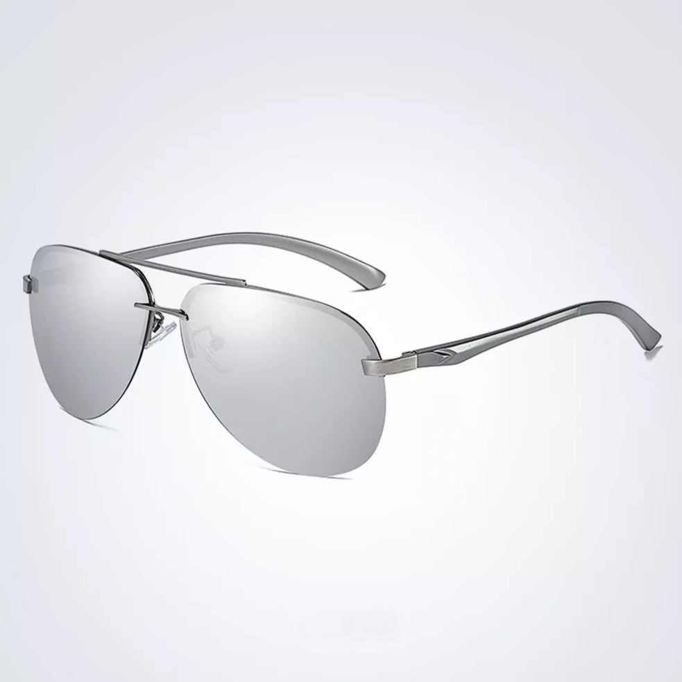 Metal Frame Polarized Sunglasses – Stylish & Functional Eyewear-Silver-State of Style