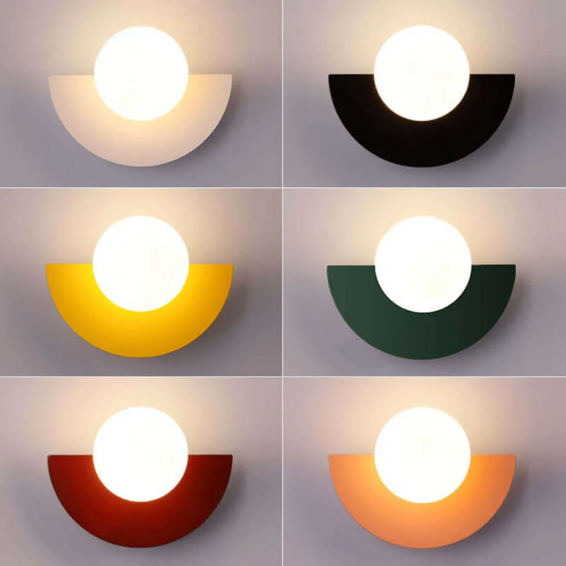 Metal Half Moon Wall Lamp - LunaMetal-Red-20 x 15 cm-Warm White (2700-3500k)-State of Style