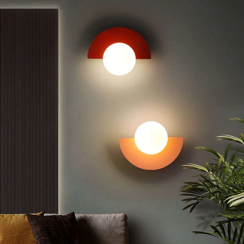 Metal Half Moon Wall Lamp - LunaMetal-Red-20 x 15 cm-Warm White (2700-3500k)-State of Style