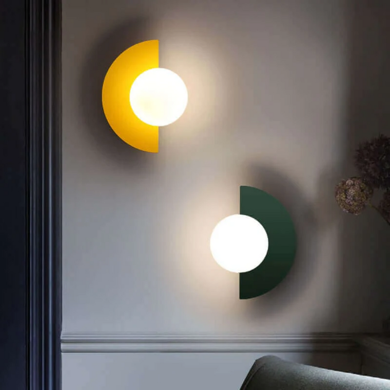 Metal Half Moon Wall Lamp - LunaMetal-Red-20 x 15 cm-Warm White (2700-3500k)-State of Style