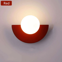 Metal Half Moon Wall Lamp - LunaMetal-Red-20 x 15 cm-Warm White (2700-3500k)-State of Style