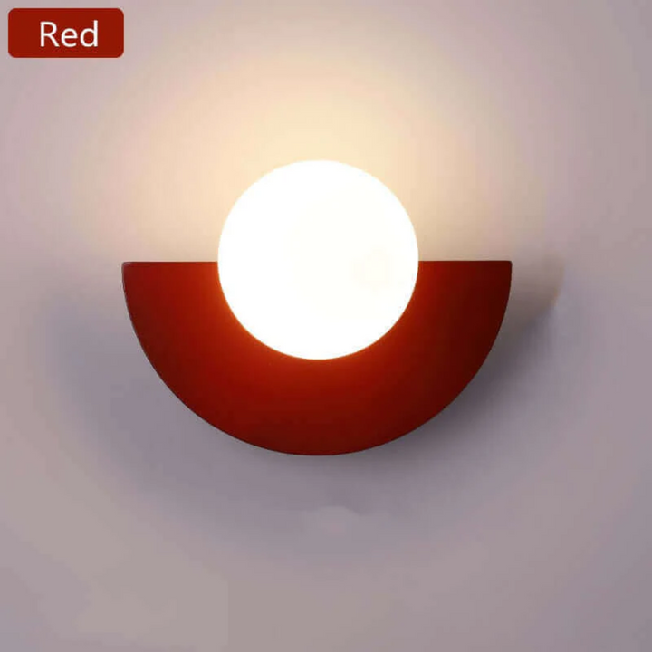 Metal Half Moon Wall Lamp - LunaMetal-Red-20 x 15 cm-Warm White (2700-3500k)-State of Style