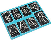 Metal Puzzle Rings Set - BrainTwist-Blue-State of Style