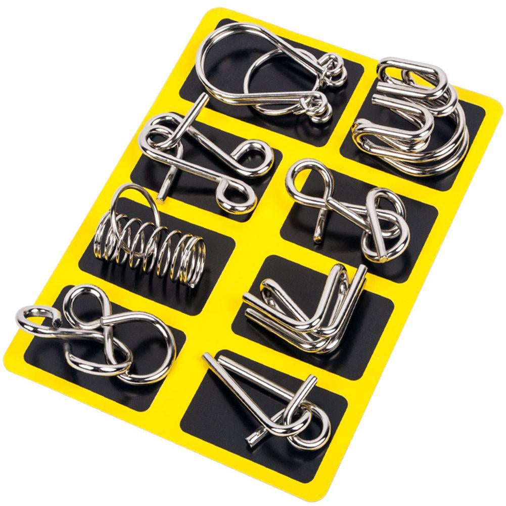 Metal Puzzle Rings Set - BrainTwist-Yellow-State of Style