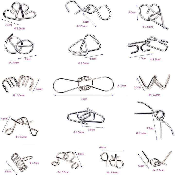 Metal Puzzle Rings Set - BrainTwist-Yellow-State of Style