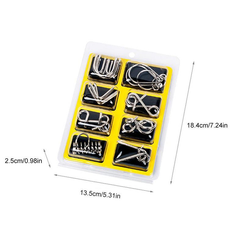 Metal Puzzle Rings Set - BrainTwist-Yellow-State of Style