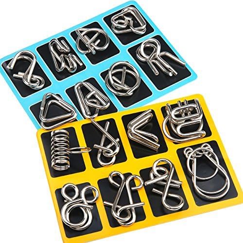 Metal Puzzle Rings Set - BrainTwist-Yellow-State of Style