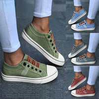 MezisShoes | Women's Casual Canvas Sneakers-Grey-4.5-State of Style