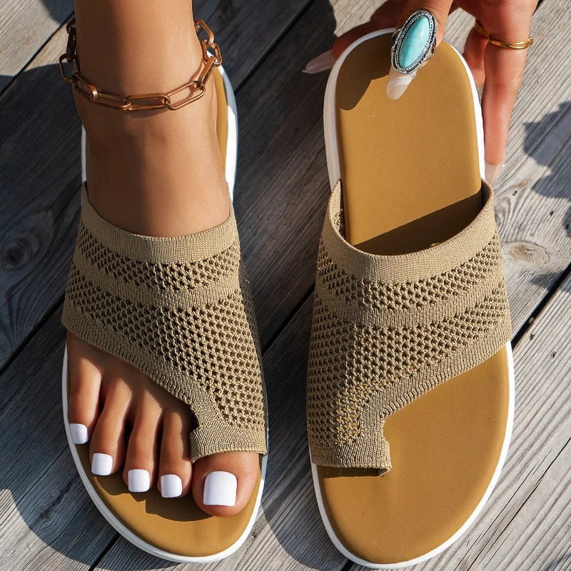 Mia - Orthopedische Grijze Mesh Slippers-Grijs-36-State of Style