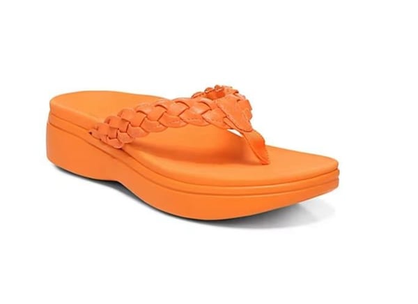 Mia - Orthopedische Rode Geweven Sandalen-Oranje-36-State of Style