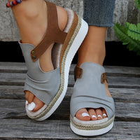 Mia - Orthopedische Rode Platform Sandalen-Grijs-36-State of Style