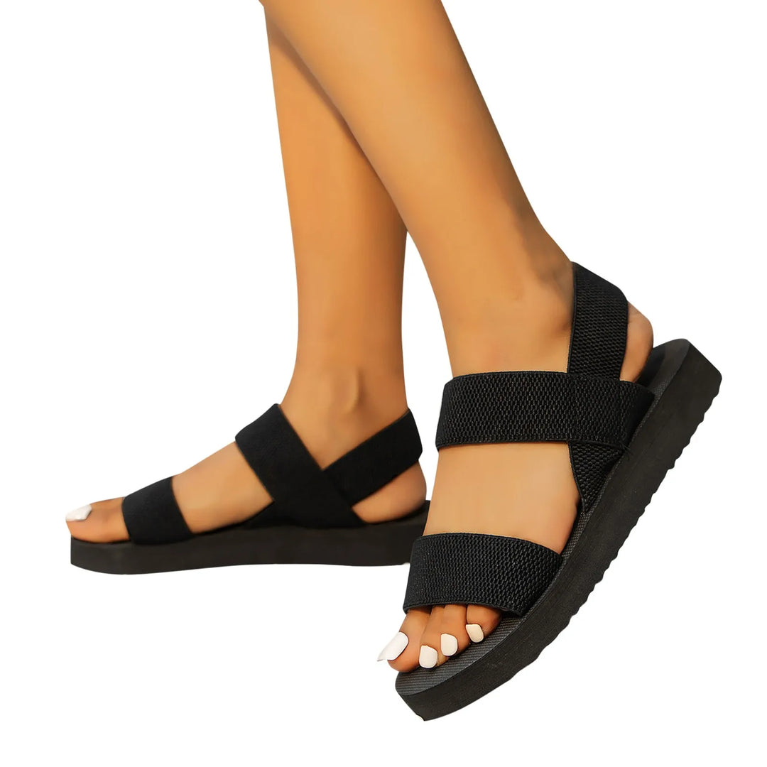 Mia - Orthopedische Zwarte Strappy Sandalen-37-State of Style