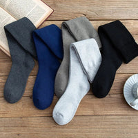 Michael Traditional Socks – 3-Pack Warm Cotton Knee-High Terry Socks-Light Grey-State of Style