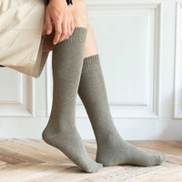 Michael Traditional Socks – 3-Pack Warm Cotton Knee-High Terry Socks-Light Grey-State of Style