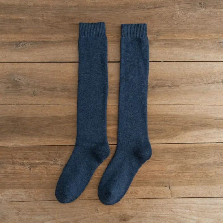 Michael Traditional Socks – 3-Pack Warm Cotton Knee-High Terry Socks-Navy Blue-State of Style