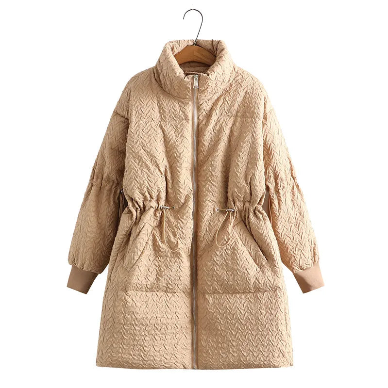 Mid-Length Winter Coat | Oversized Warmth-KHAKI-XL-State of Style