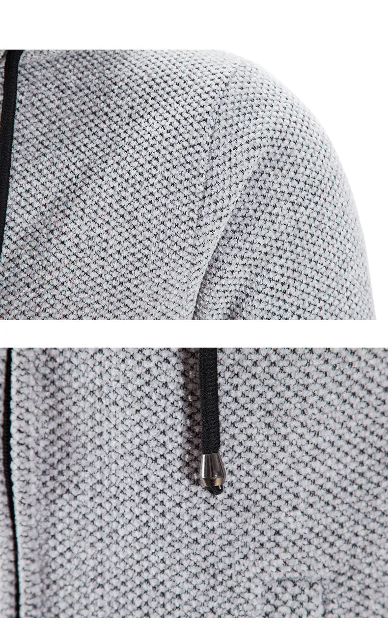 Mid-Length Wool Hoodie for Men - Luca-Dark Grey-S-State of Style