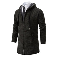 Mid-Length Wool Hoodie for Men - Luca-Military Green-S-State of Style