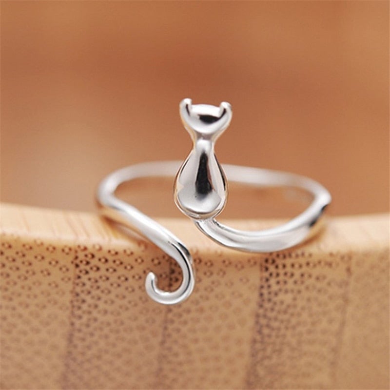 Cat Ring | Elegant Silver Animal Jewellery for Women