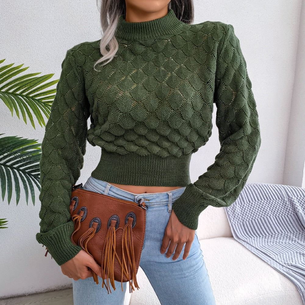 MidnightShirt | Women's Cosy Knitted Sweater-Army Green-S-State of Style