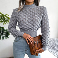 MidnightShirt | Women's Cosy Knitted Sweater-Grey-S-State of Style