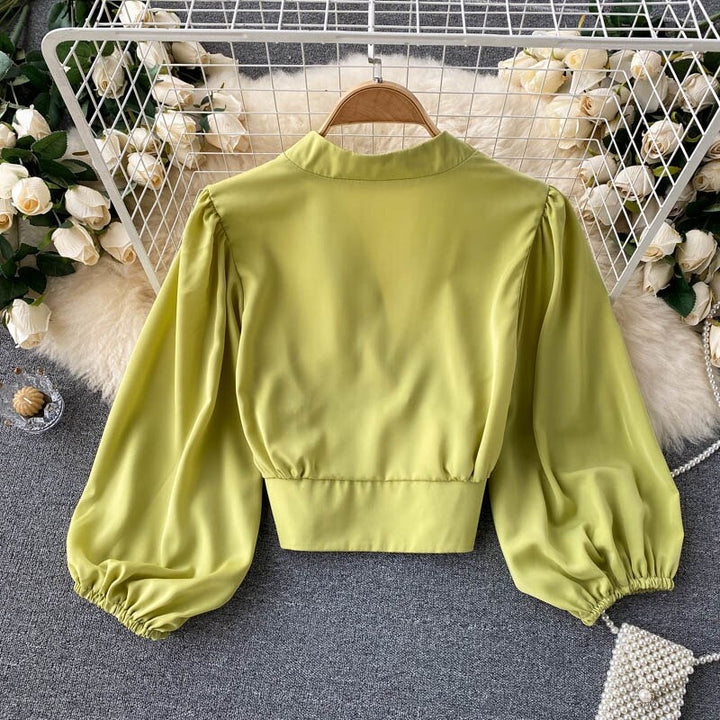 MiekesBlouse | Women's Elegant Satin Blouse-Green-One size fits all-State of Style
