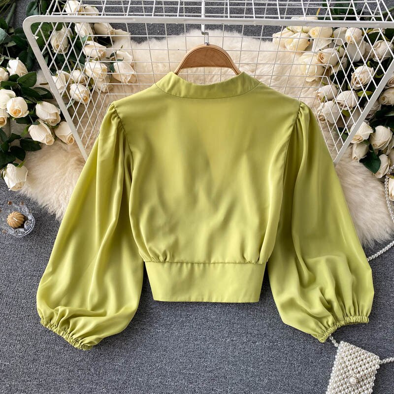 MiekesBlouse | Women's Elegant Satin Blouse-Green-One size fits all-State of Style