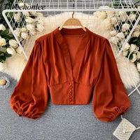 MiekesBlouse | Women's Elegant Satin Blouse-Orange-One size fits all-State of Style