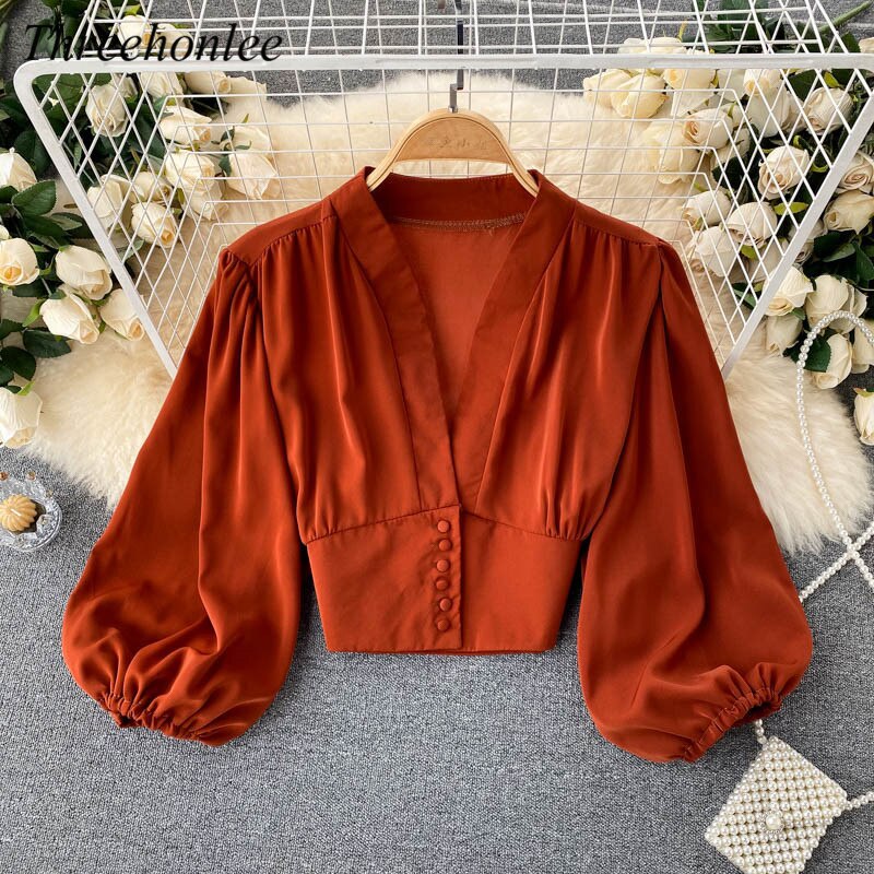 MiekesBlouse | Women's Elegant Satin Blouse-Orange-One size fits all-State of Style