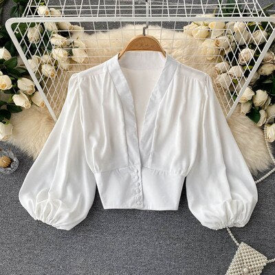 MiekesBlouse | Women's Elegant Satin Blouse-White-One size fits all-State of Style