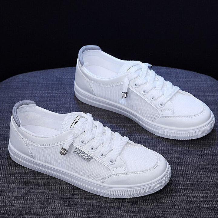 MiekesSneaks | Women's Sporty Casual Sneakers-White and Black-4.5-State of Style