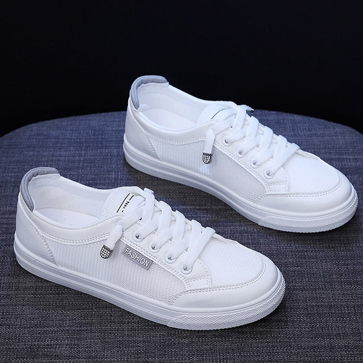 MiekesSneaks | Women's Sporty Casual Sneakers-White-Grey-4.5-State of Style