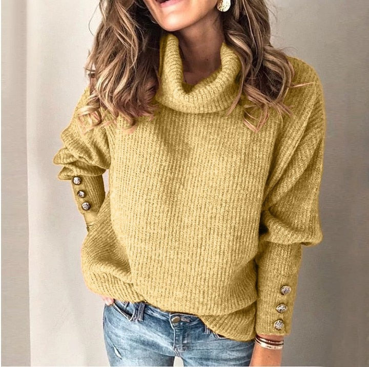 MieksShirt | Women's Cosy Knitted Turtleneck Sweater-Yellow-S-State of Style