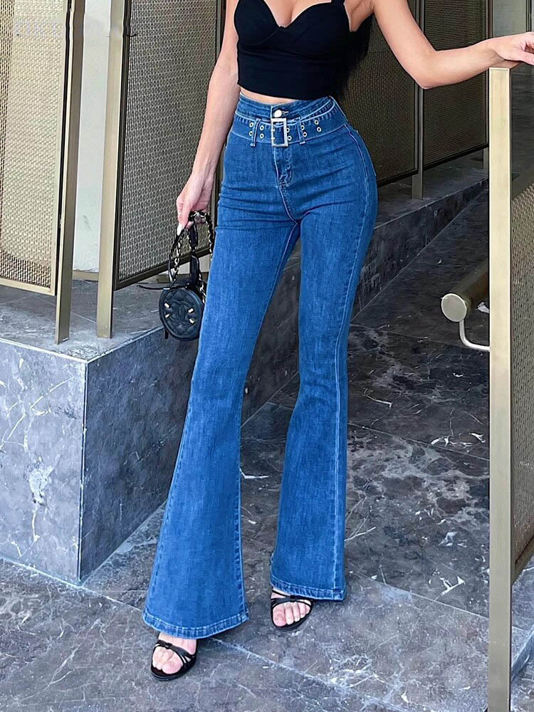 MiesjesPants | Women's Classic Slim-Fit Jeans-Deep Blue-S-State of Style