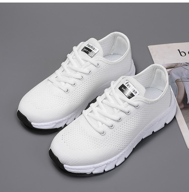 MiesjesSneaks | Women's Sporty Casual Sneakers-White-4.5-State of Style