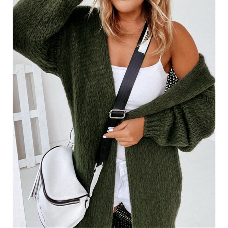 MiesjesVest | Women's Cosy Knit Cardigan-Green-S-State of Style