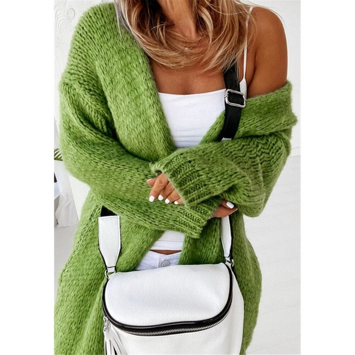 MiesjesVest | Women's Cosy Knit Cardigan-Light Green-S-State of Style