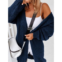 MiesjesVest | Women's Cosy Knit Cardigan-Navy Blue-S-State of Style