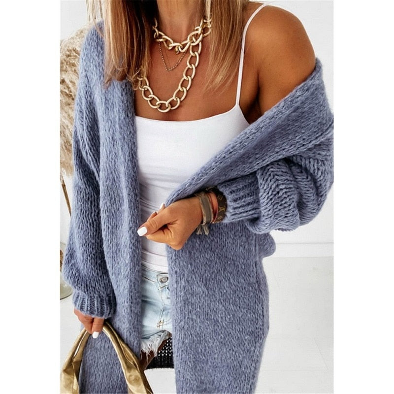 MiesjesVest | Women's Cosy Knit Cardigan-Purple-S-State of Style