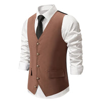 Miguel Traditional Vest – Vintage Green Suede Waistcoat with Sleek Fit-Coffee-S-State of Style