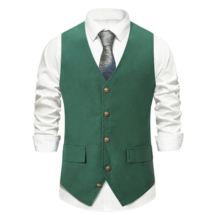 Miguel Traditional Vest – Vintage Green Suede Waistcoat with Sleek Fit-Green-S-State of Style