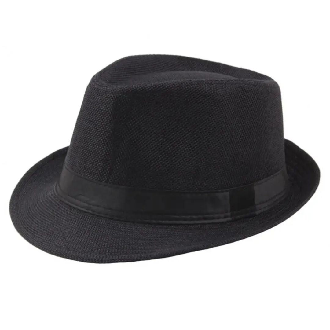 Mikael Traditional Hat – Wide-Brimmed Linen Fedora-Black-State of Style