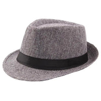 Mikael Traditional Hat – Wide-Brimmed Linen Fedora-Dark Grey-State of Style