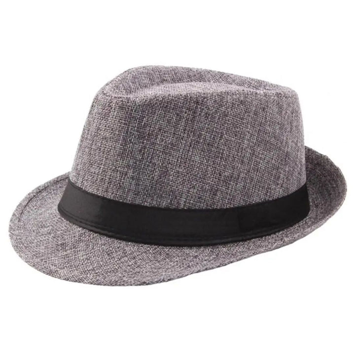 Mikael Traditional Hat – Wide-Brimmed Linen Fedora-Dark Grey-State of Style