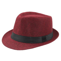 Mikael Traditional Hat – Wide-Brimmed Linen Fedora-Red-State of Style