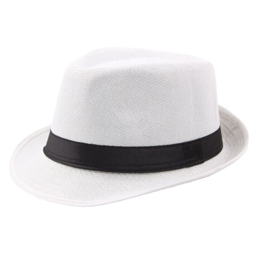 Mikael Traditional Hat – Wide-Brimmed Linen Fedora-White-State of Style