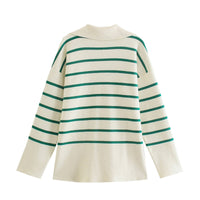 MikesShirt | Women's Classic Striped Knit Sweater-S-State of Style