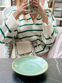 MikesShirt | Women's Classic Striped Knit Sweater-S-State of Style